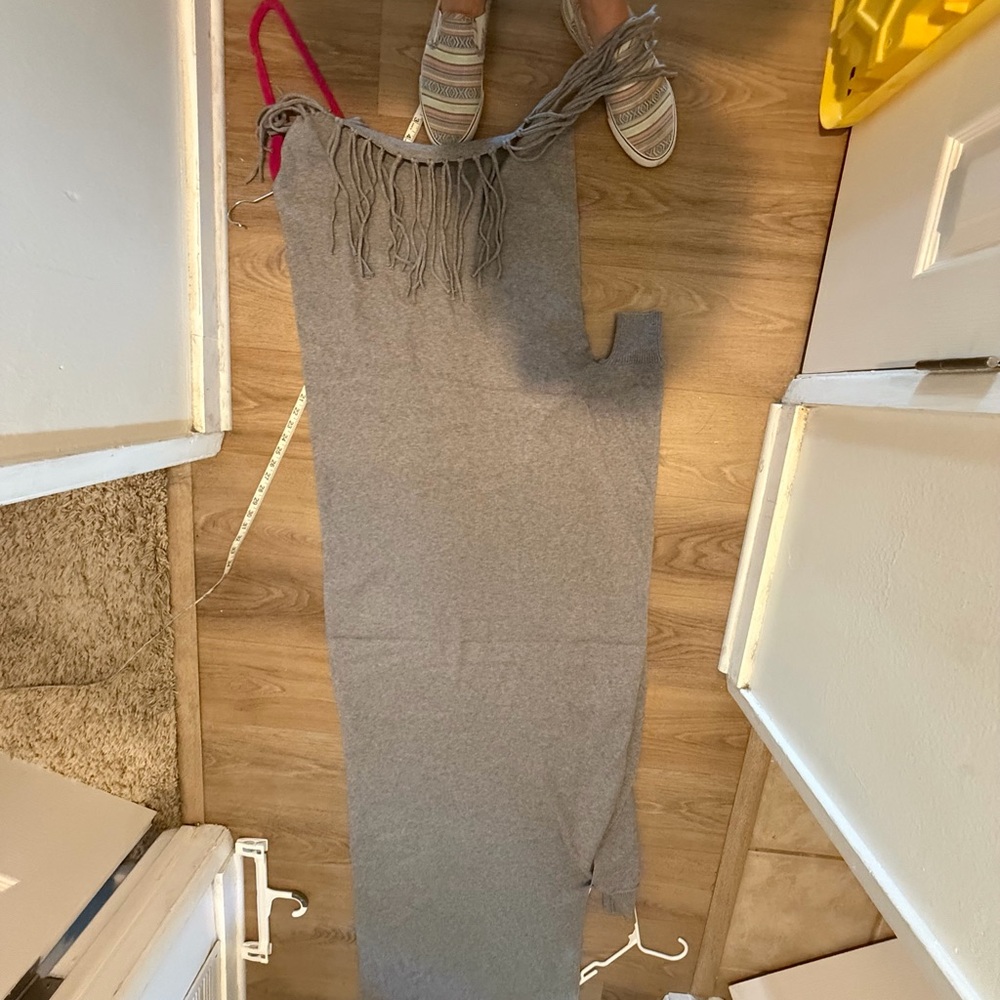 Gray Fringe Women's Scarf